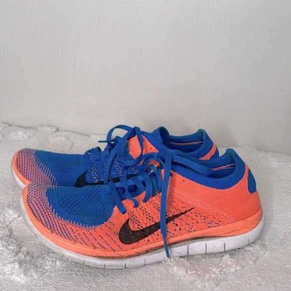 Nike Flyknit 4.0 Orange and Blue  Sneakers Women's size 9.5 - Picture 1 of 8